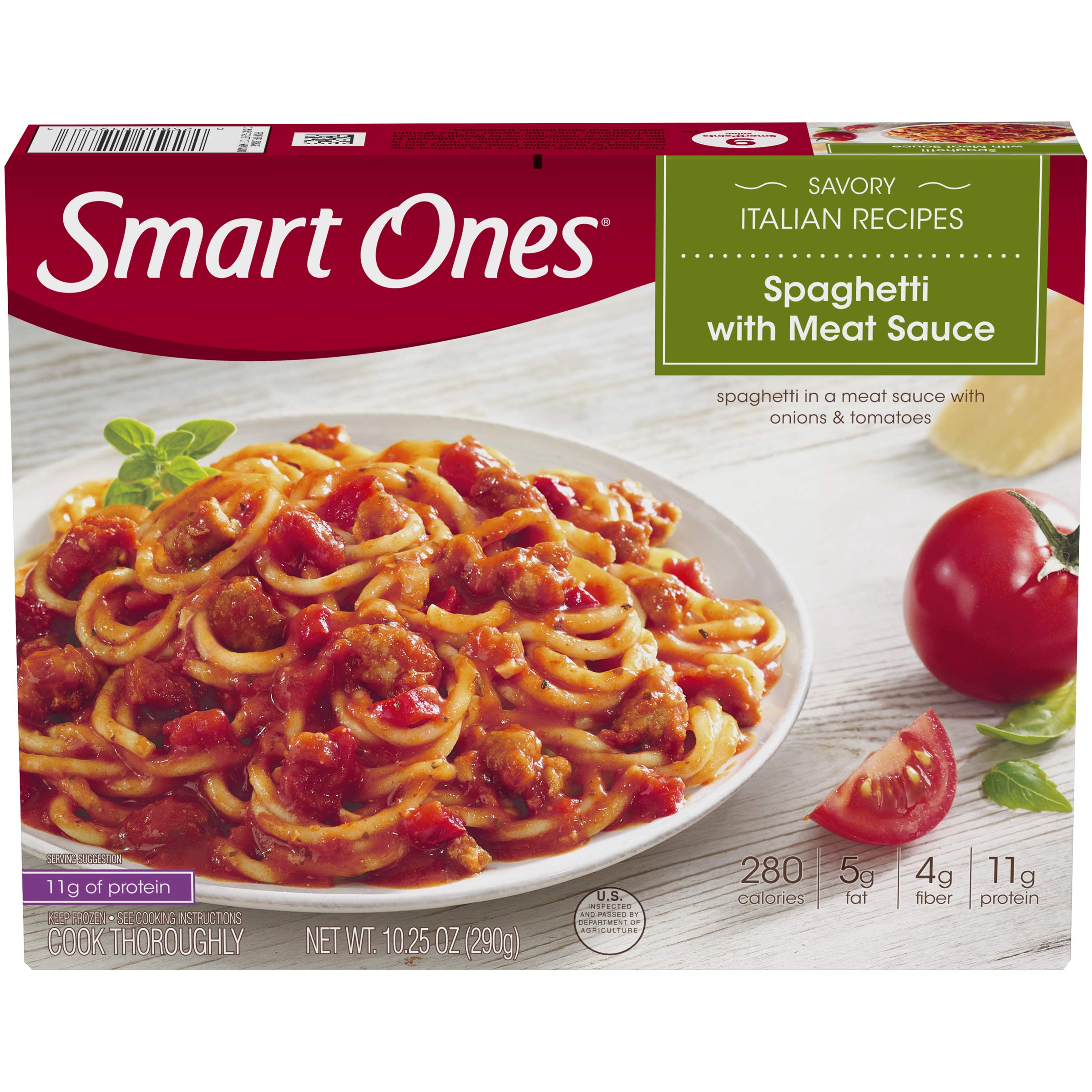 Smart Ones Spaghetti With Meat Sauce, Frozen Meal, 10.25 oz Box