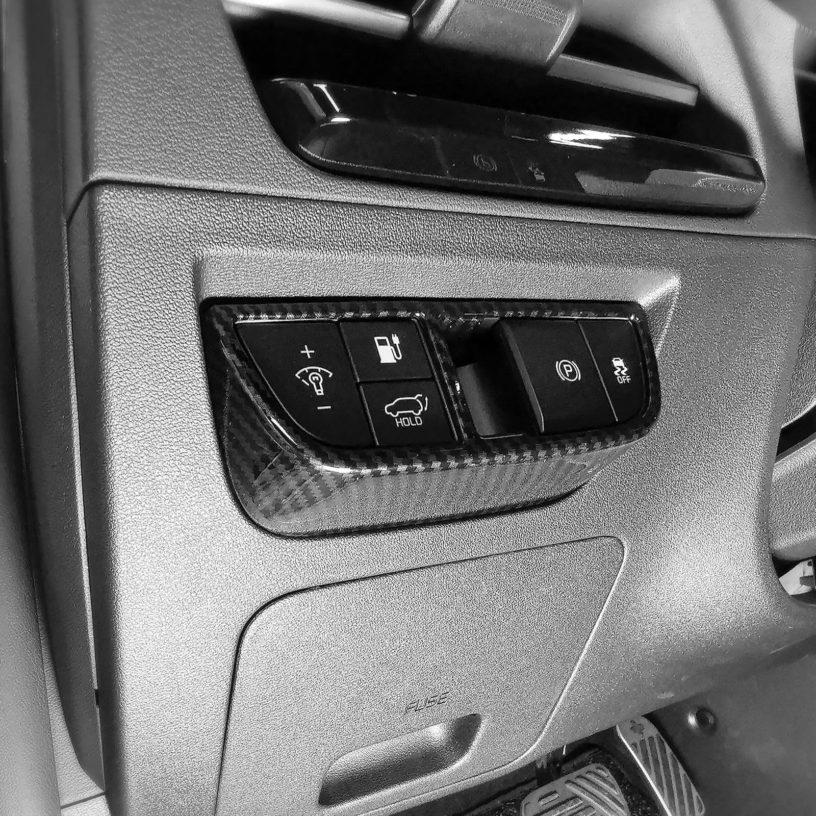 YOUTOOCAR Dashboard Switch Panel Trim Cover Compatible with Kia EV6 2022-2024 Accessories (Carbon Fiber Pattern)