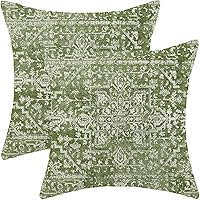 Vista 24 de Juego de 2 fundas de almohada bohemias de 18 x 18 pulgadas a rayas marrones y grises, fundas de almohada decorativas rústicas abstractas de lino