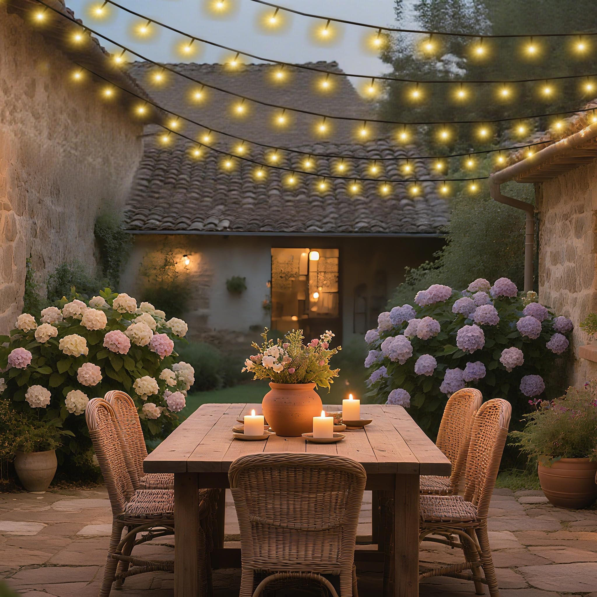 Catena luminosa a energia solare, 30 m, 300 LED, luce bianca calda, 8 modalità, con telecomando, impermeabile IP44, decorazione per interni ed esterni, per Halloween, Natale, matrimonio