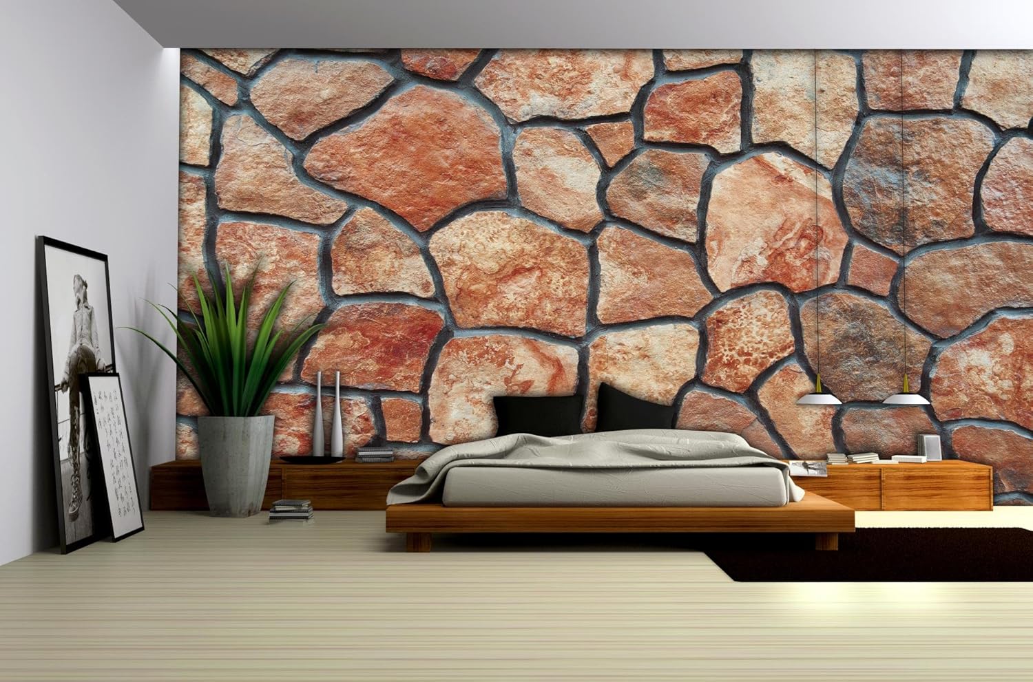 Wallpaper Mural 'BRICK WALL' Fleece Photo Wallpaper Wall