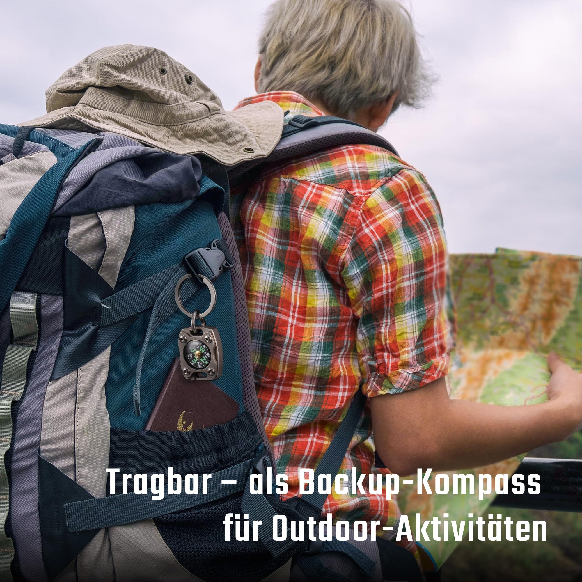 MecArmy Taschen Survival Kompass, Präzisionsnavigation mit Leuchtzifferblatt, wasserdichter Mini-Kompass mit Halskette – Ideal für Schulabschluss, Geburtstage, Outdoor-Wanderungen & Abenteuer