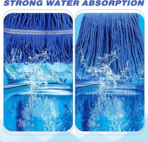 Miniatura 6 de Nuogo 6 piezas de repuesto de cabezal de fregona comercial, limpieza de pisos, cabezal de fregona húmeda, limpieza general comercial resistente