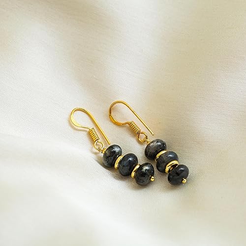 Miniatura 164 de Gempires - Aretes ligeros con cuentas hechas a mano, hipoalergénicos, chapados en oro, aretes colgantes para mujer