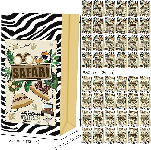 Miniatura 10 de 24 cajas de regalo de fiesta de safari de ratón de la selva, suministros de decoración de fiesta de cumpleaños de safari de ratón, caja de regalos