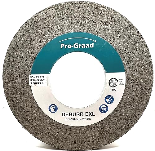 Miniatura 129 de EXL 09549 - Rueda de desbarbado, 6 x 1 pulgada x 1 pulgada fina, carburo de silicio, rueda de desbarbado, acabado y pulido de metal, convoluto, 09549