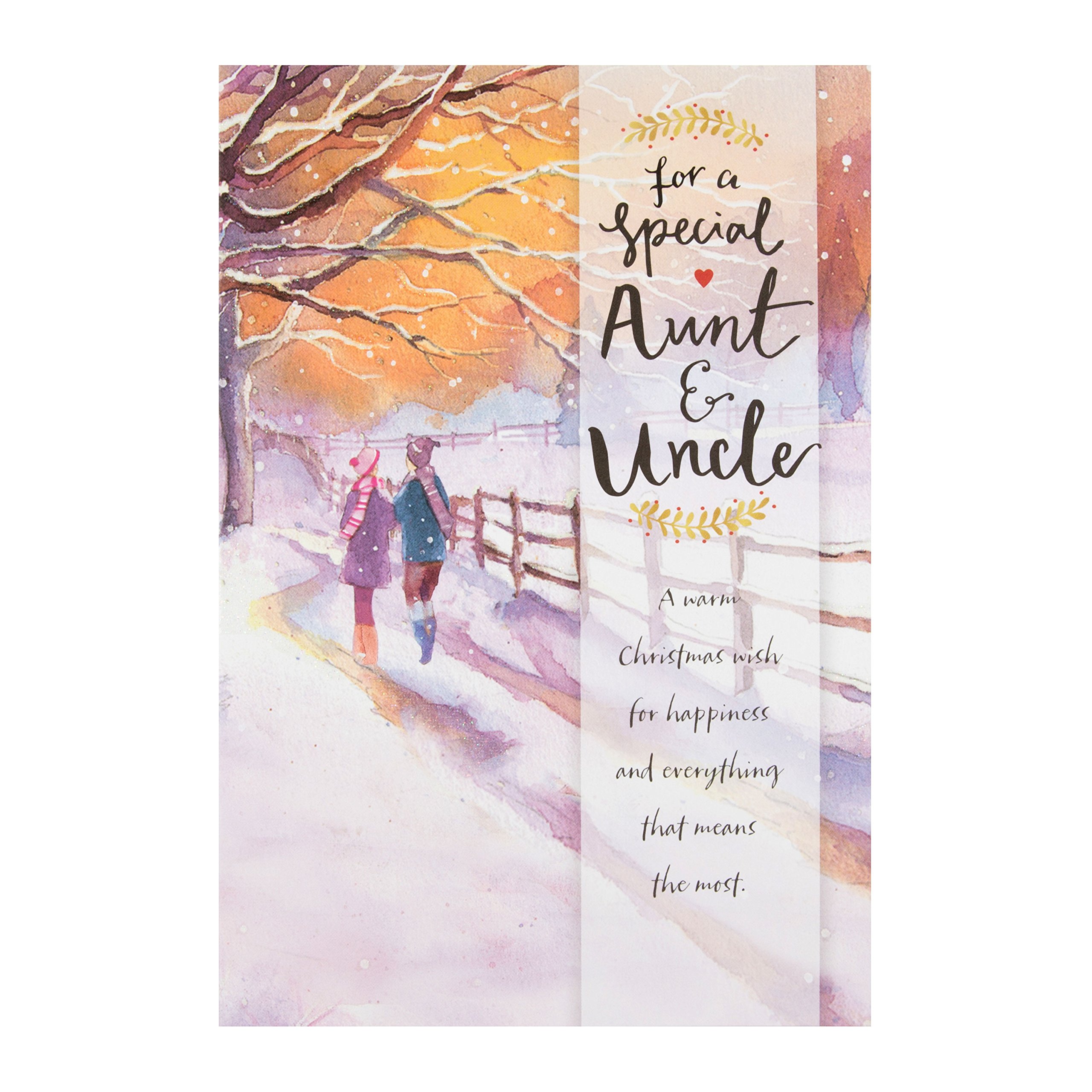 Hallmark Medium Aunt and Uncle"Warm Wish" Christmas Card