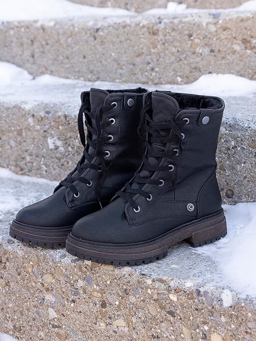 Roxy Bruna Lace-up Boots Negras For Women Botas Roxy Bruna Lace-Up