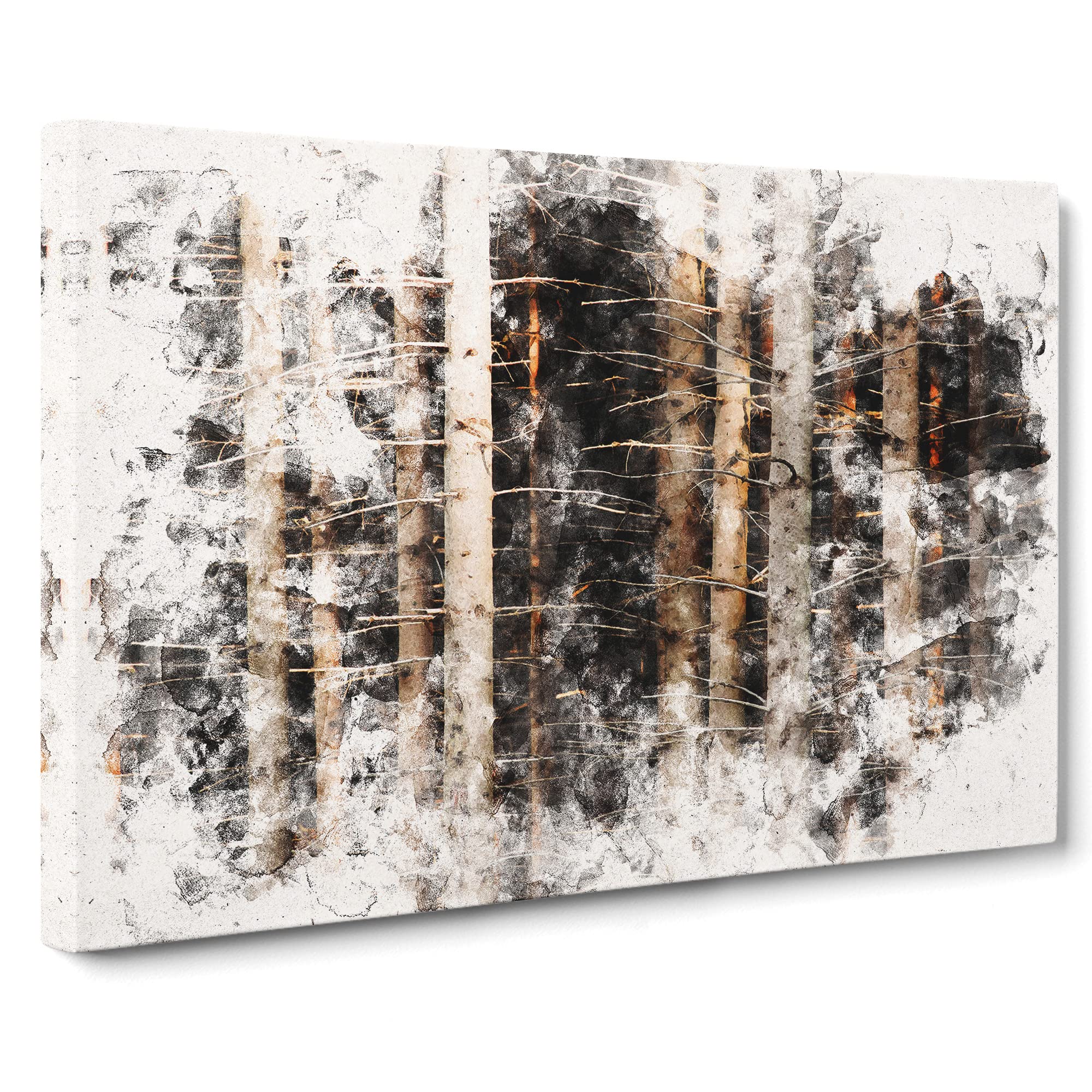 Bare Trees Watercolour Canvas Print, Mixed, 25L x 50W cm