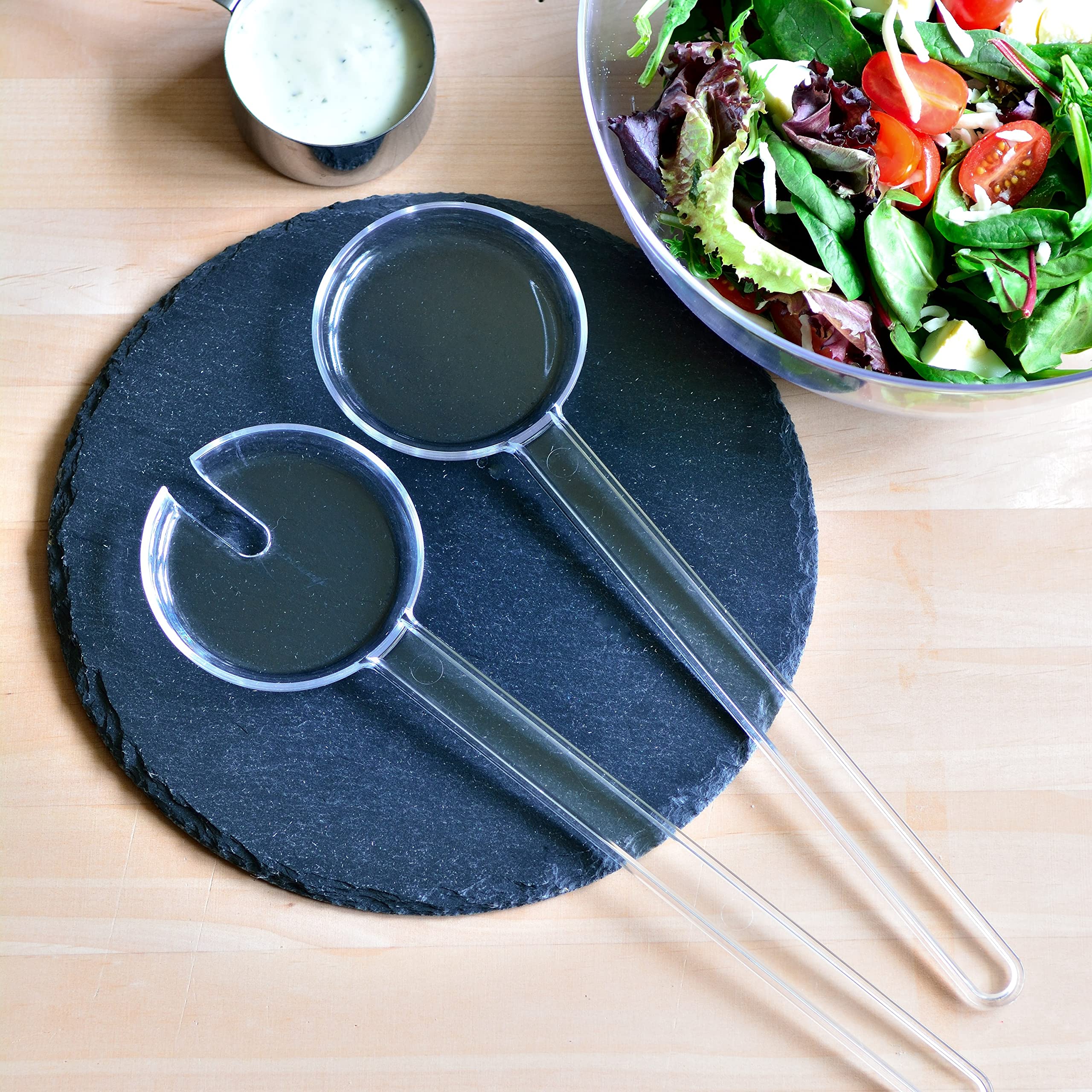 Youngever 4er Pack 30CM Salatbesteck aus Kunststoff
