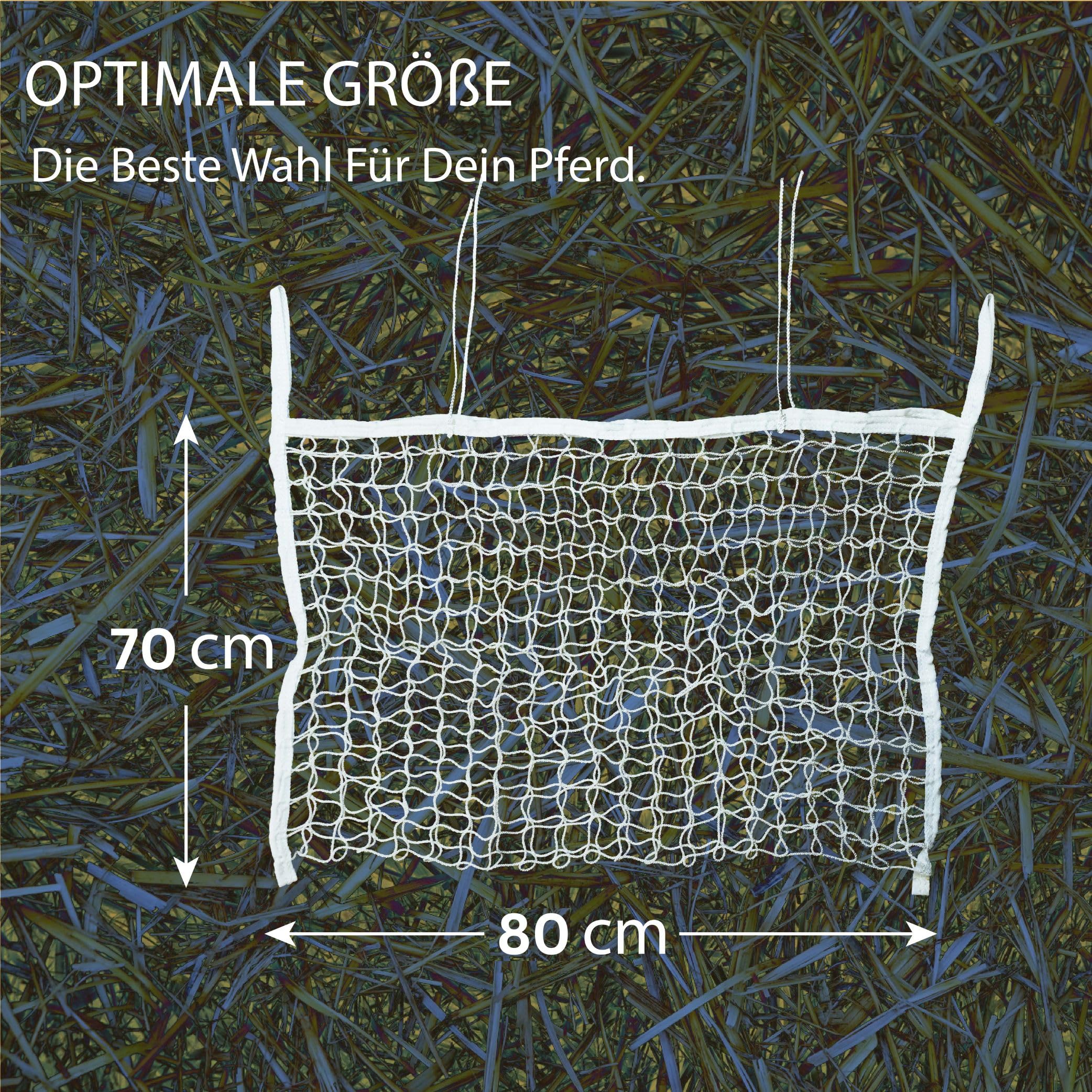 Heunetz für Pferde eckig in weiß Heunetz engmaschig 3x3 cm für verlängerte Fresszeit, grosses Heunetz 120cm x 90cm, 9kg (120x90cm + 70x80cm)