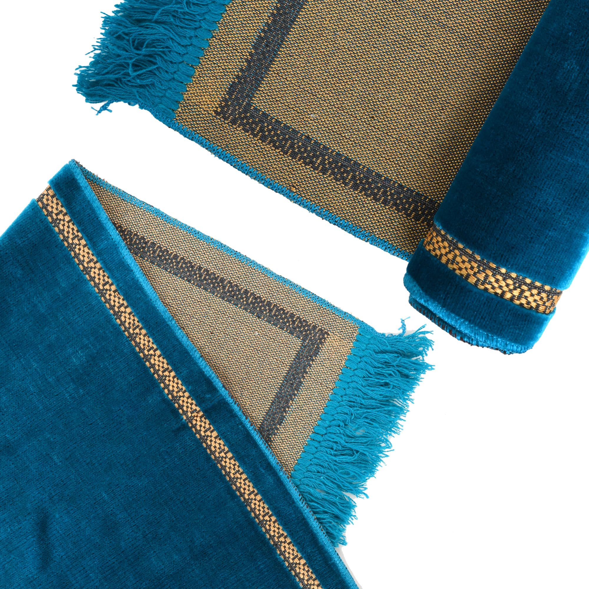 Velvet Prayer Mat - Blue Janamaz for Namaz -5