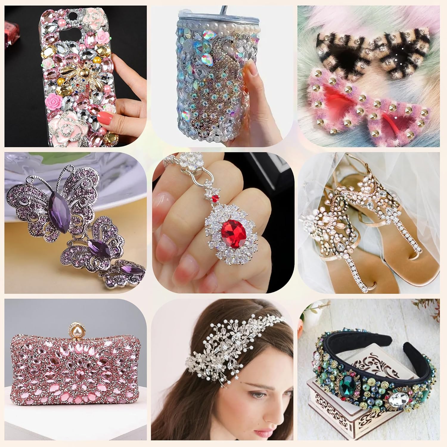 Mix Crystal Rhinestones 106Pcs Point Back Glass Gems Faceted Rhinestones Jewels Embelishments with Silver Plated Back for Crafts, Jewelry Making, Clothes, Shoes, Dress Clear - Image 6