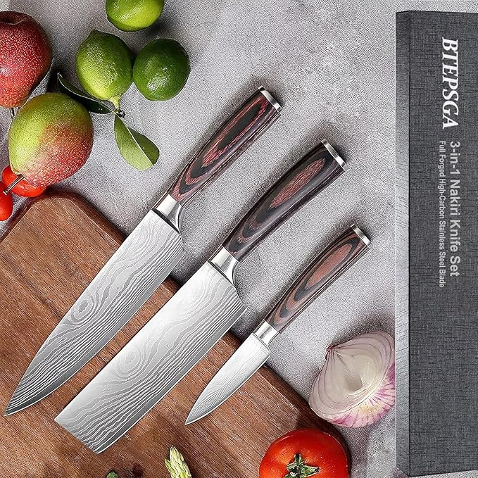 Set Cuchillos Cocina 3 Piezas Acero Inoxidable miniatura 6