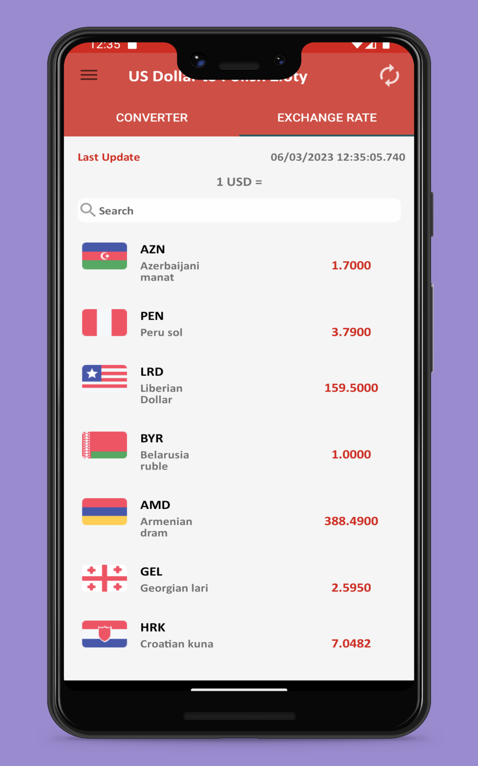 US Dollar to Polish Zloty To see the Exchange rate on your Phone and