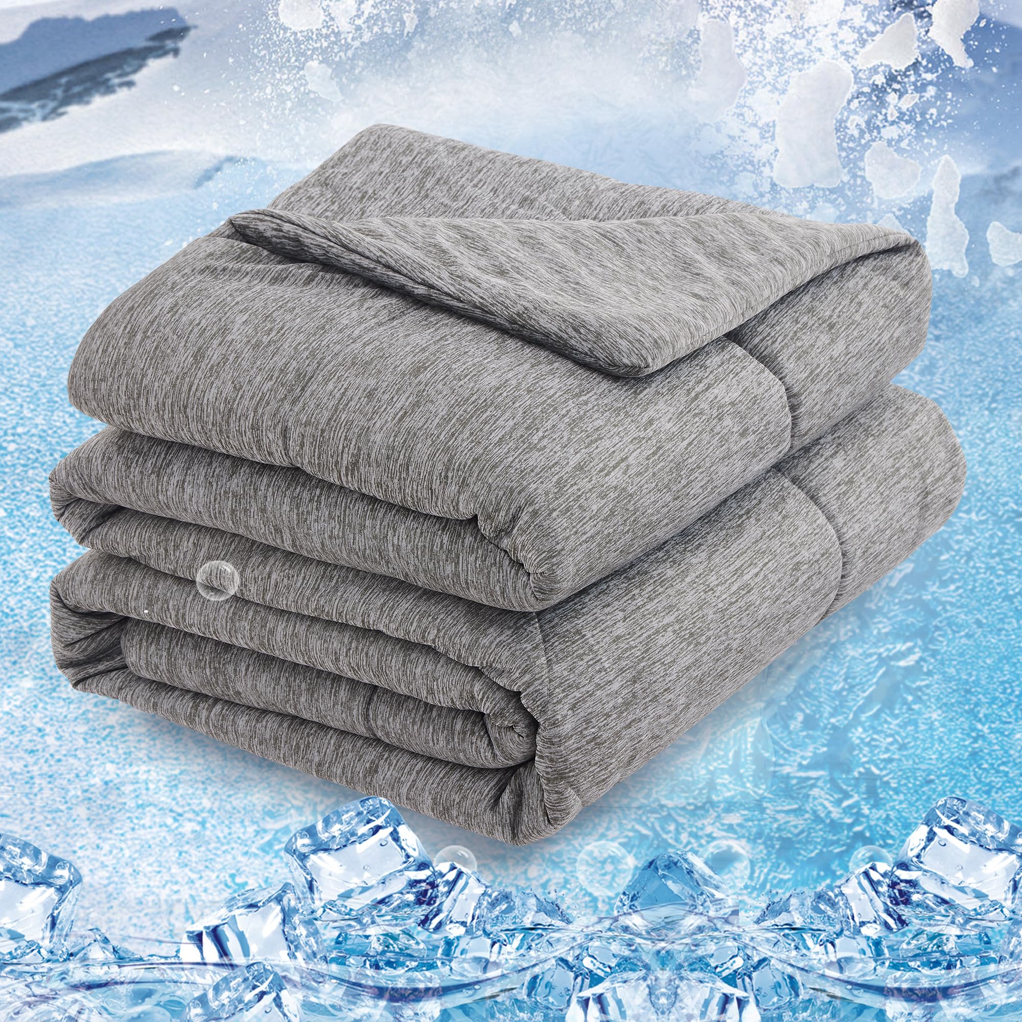 EclEc Cooling Comforter King Size,Double Sided Cooling Blanket for Hot Sleepers with Q-Max 0.55 Cooling Fiber,Cool Sleeping Summer Blanket,Soft Breathable Lightweight Summer Comforter 108