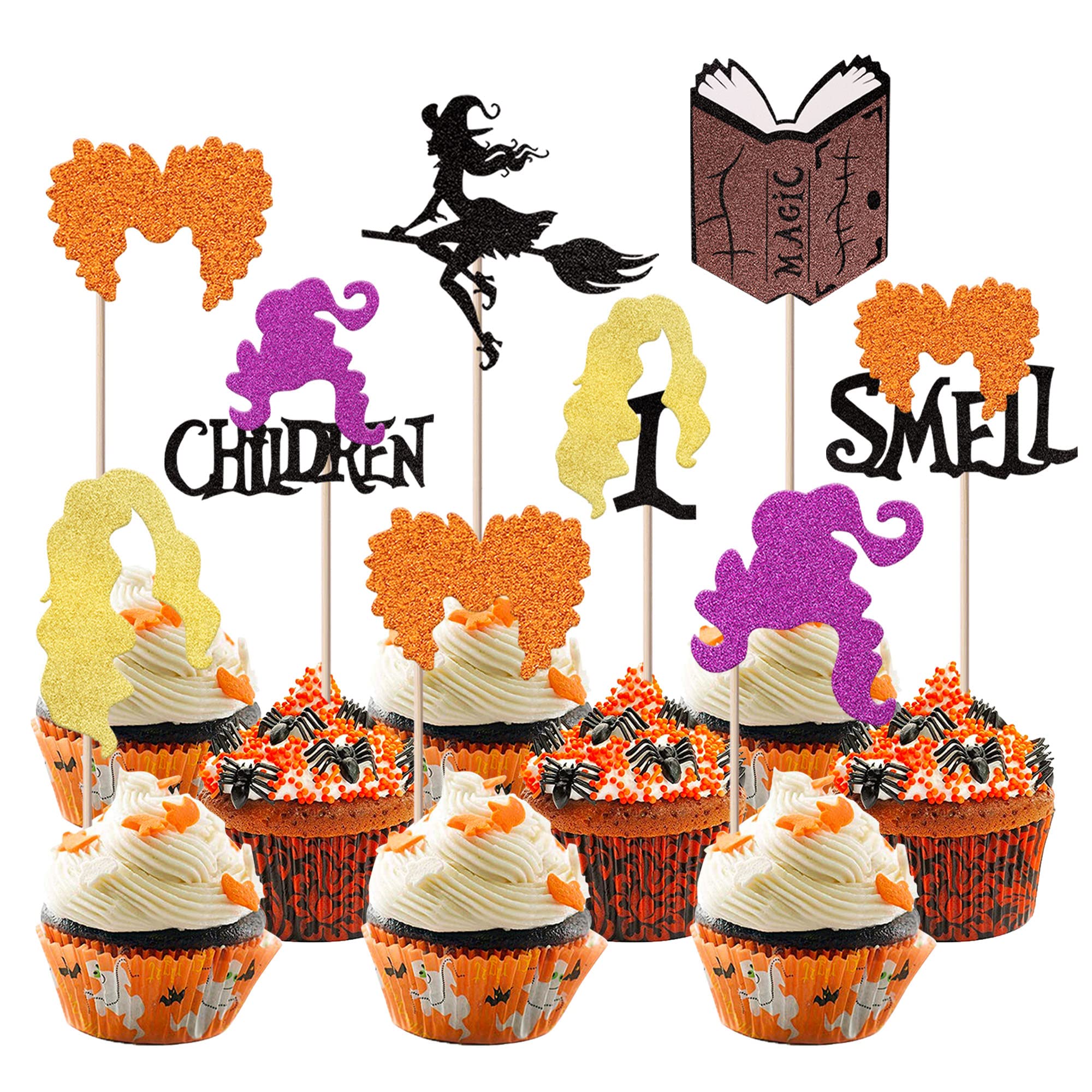 24 X Cupcake-Topper 'Hokus-Pokus' – Halloween-Deko Für Kuchen & Desserts