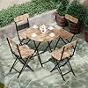 4 Seater Round Bistro Set Garden Kitchen Table Chair Pine 1500