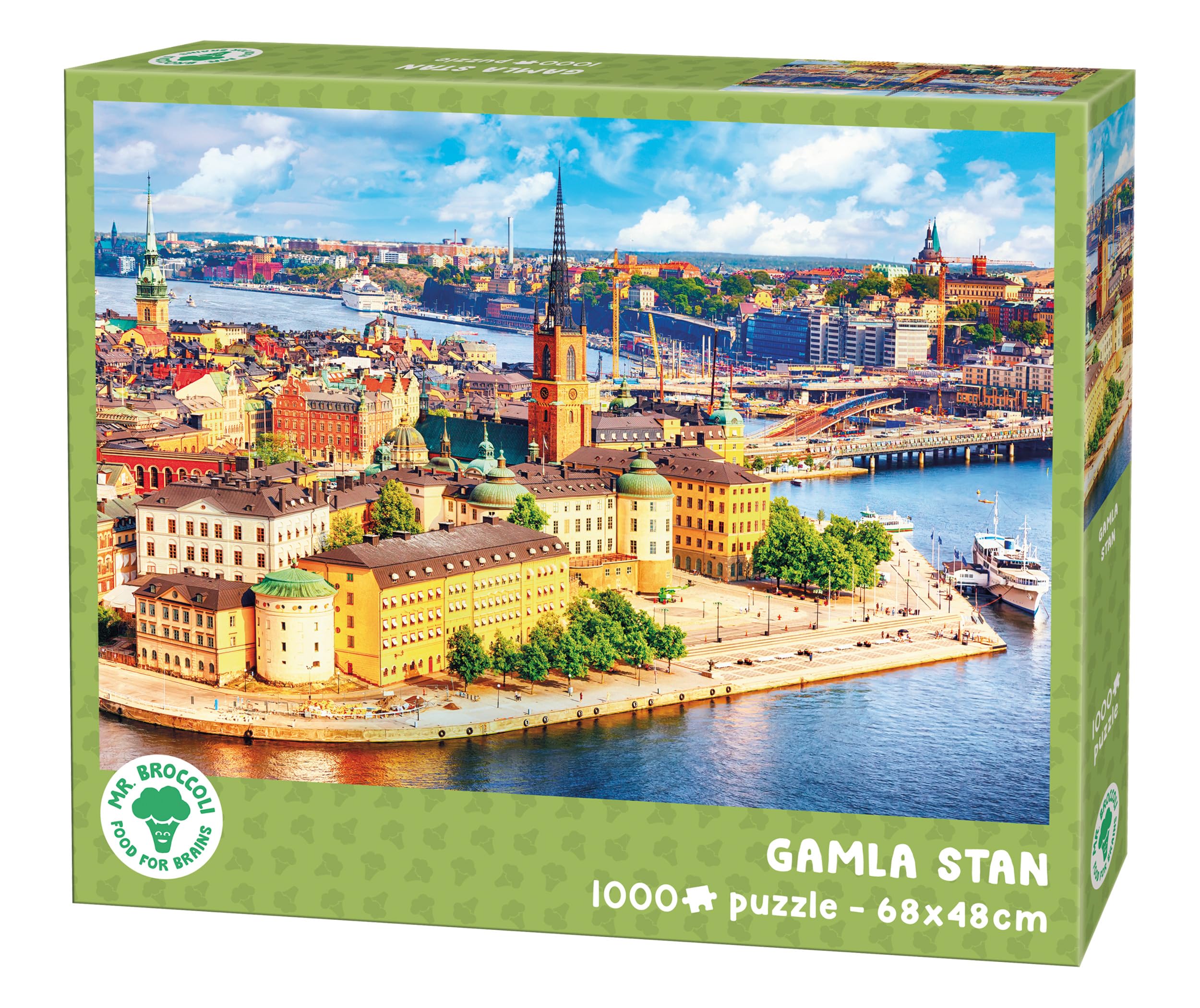 Mr. Broccoli Puzzle Gamla Stan Sweden 1000 Pieces - The Island of the Old Centre Stockholm, 68 x 48 cm