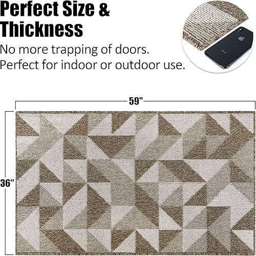 Vista 138 de Tapete para interiores de 32 x 48 pulgadas, tapete absorbente para puerta delantera y trasera, parte trasera de goma, antideslizante, atrapador