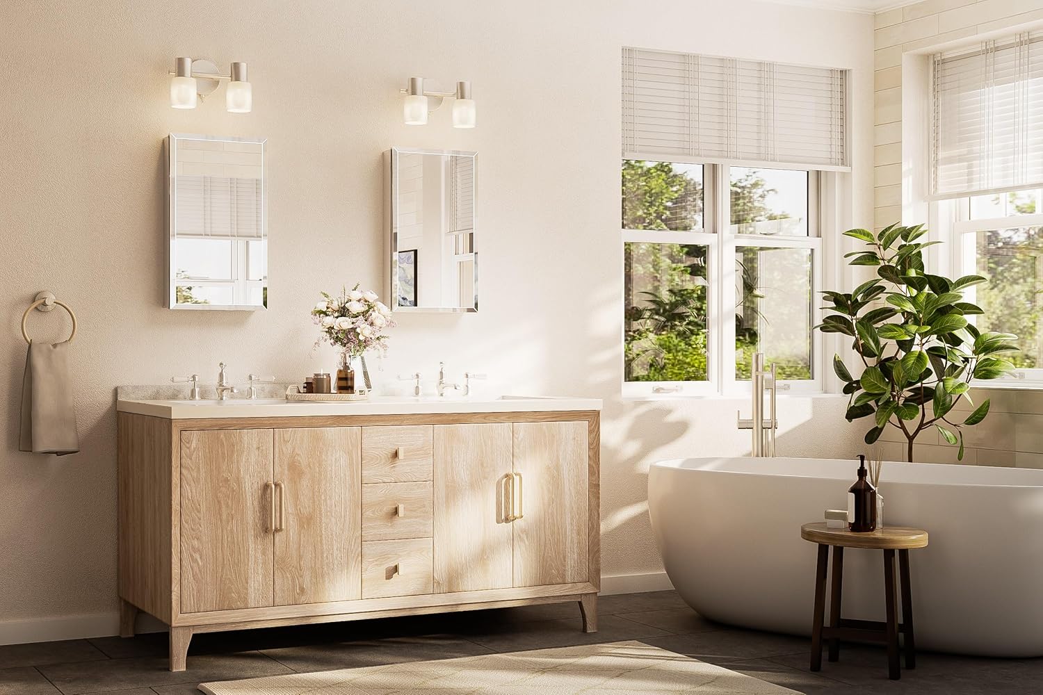 TETOTE LED Mirror Plus Medicine Cabinet with Mirror