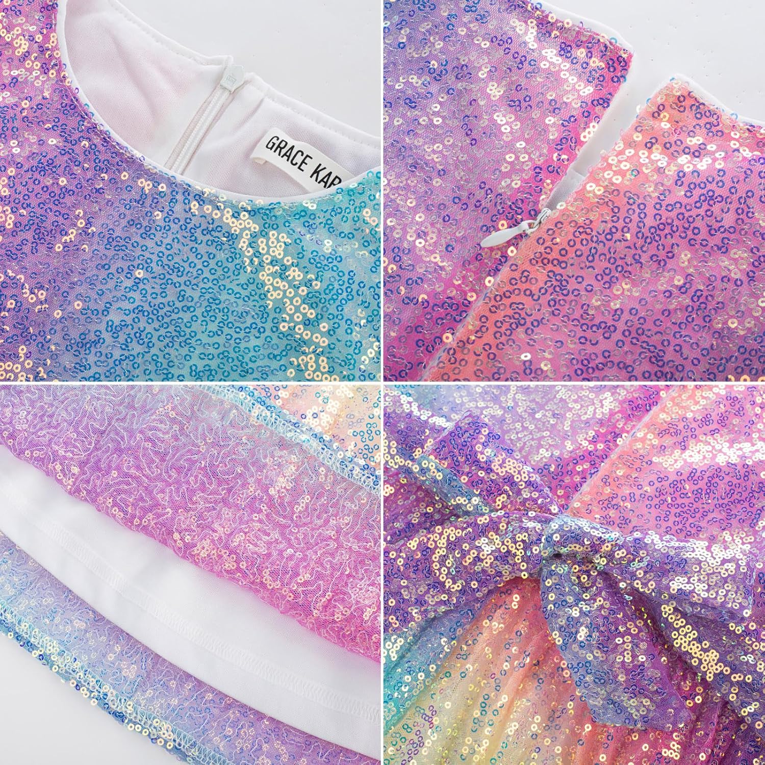 GRACE KARIN Girls Sequin Dress Sleeveless Prom Party Formal Graduations Fancy Tween Girls Dresses Size 5-12