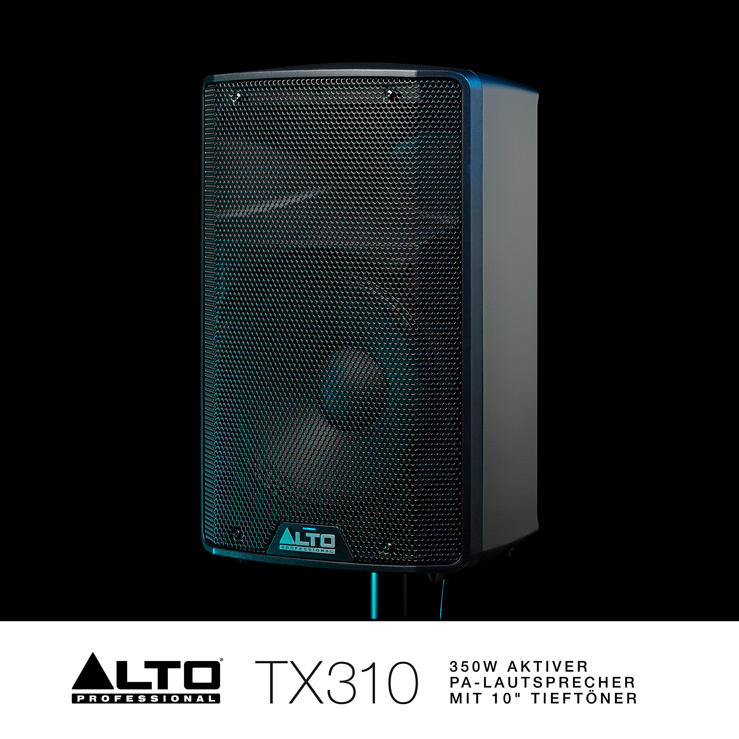 ALTO TX310-350W Aktiver PA-Lautsprecher mit 10" Tieftöner für Mobile DJs und Musiker, Kleine auftrittsorte, Feiern und Sport-Events