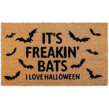 Halloween Door Mat It's Freakin' Bats