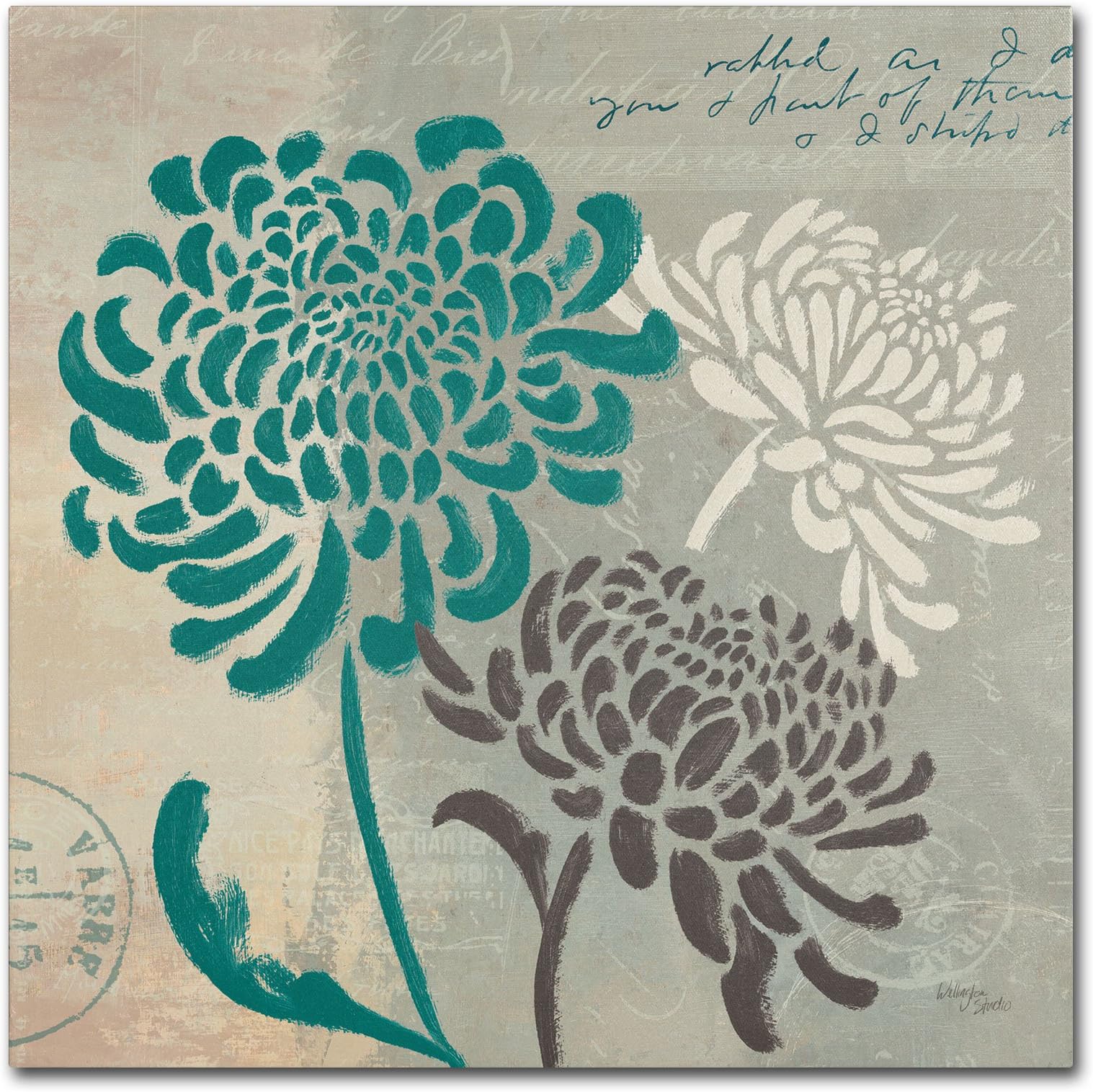 Trademark Fine Art Chrysanthemums I Artwork by Wellington Studio, 35 by 35-Inch