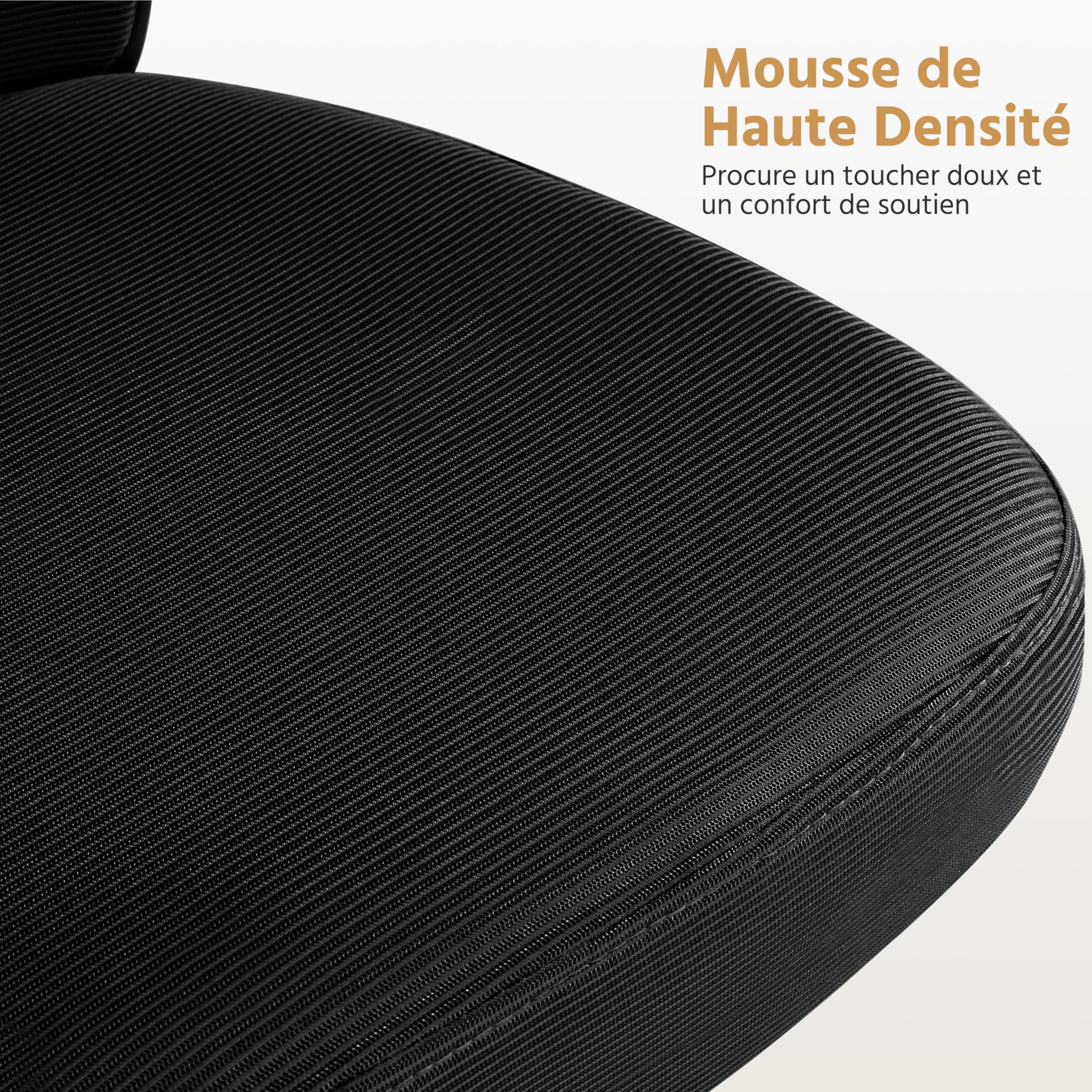 Yaheetech Chaise de Bureau à roulettes avec Accoudoirs Pliables Noir