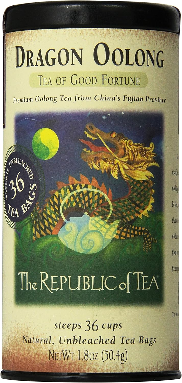 The Republic Of Tea Dragon Oolong Tea, Boîte de 36 sachets de thé