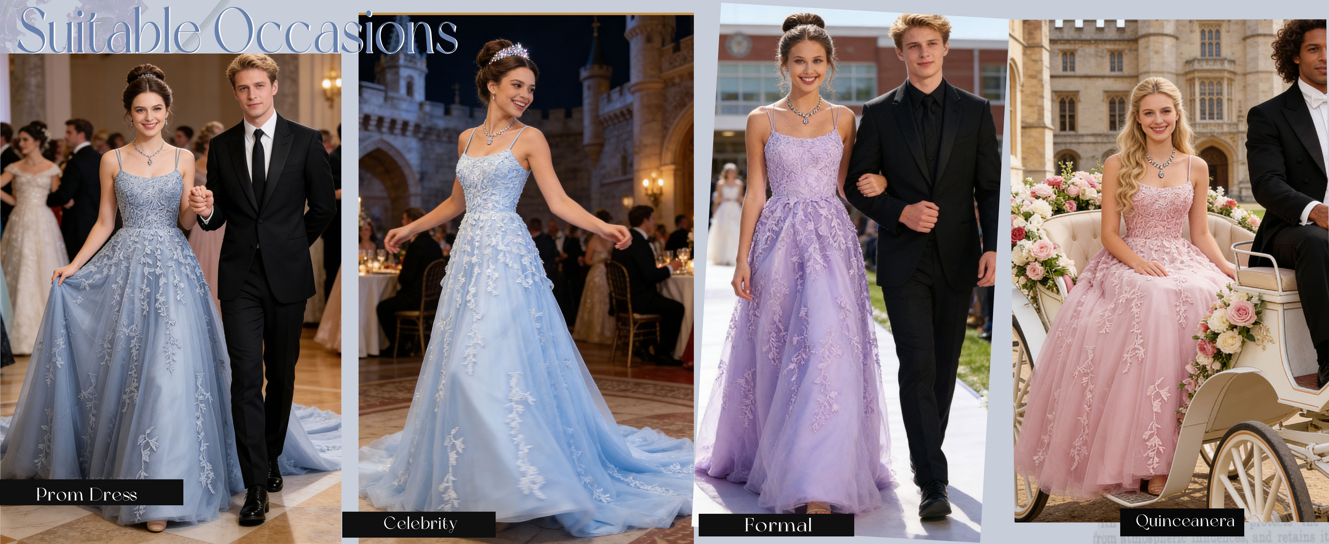 Amazon.com: CWOAPO Spaghetti Straps Prom Dress 2025 for Women Lace  Appliques Tulle Prom Dresses Long Ball Gowns Backless A Line Fairy Wedding  Dress Dusty Blue US2 : Clothing, Shoes & Jewelry