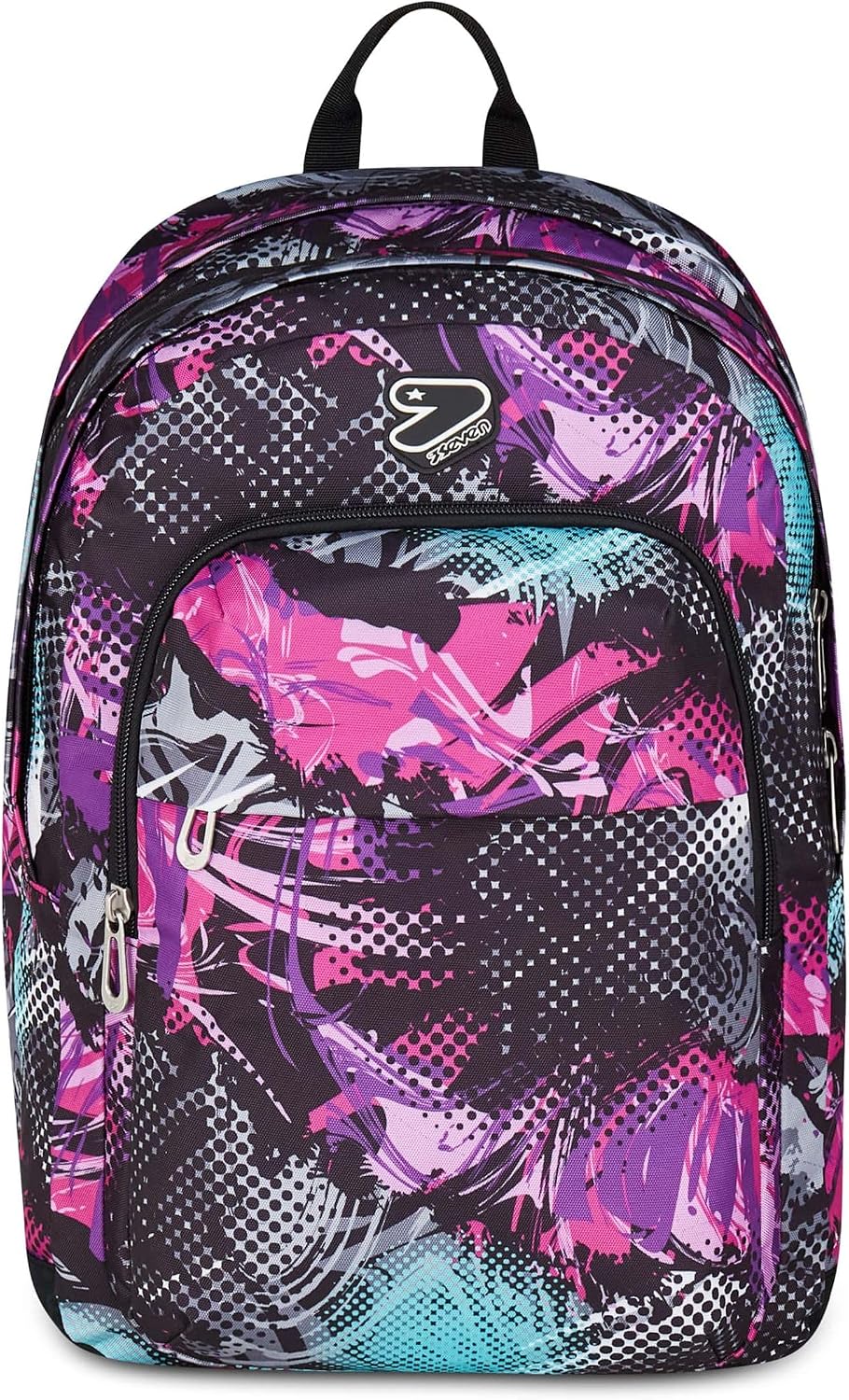Seven Detach Pro XXL Reversible School Backpack, Purple, Double Compartment Backpack, PC Pocket and Bottle Pocket, Middle and High School, Girl