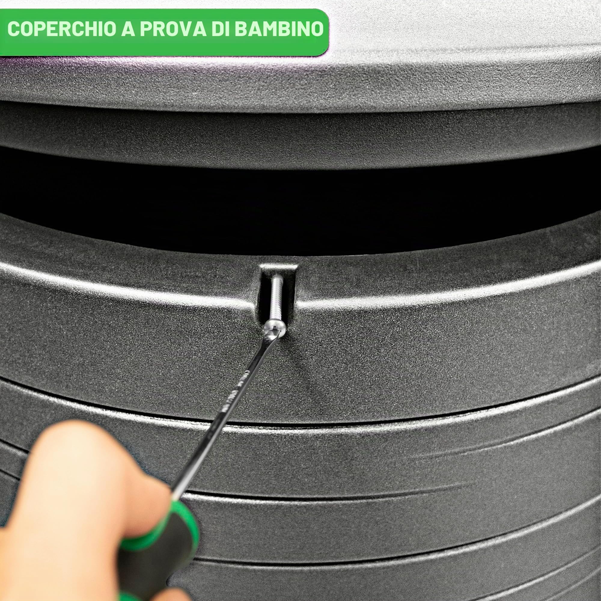 YourCasa serbatoio piovana da 280 litri [PureRain] con filettatura in metallo e coperchio – botte per acqua piovana