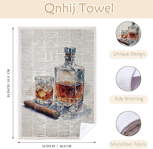 Miniatura 8 de Toallas de cocina para amantes del whisky, regalos de whisky para hombres y mujeres, paños de cocina para decoración de cocina, botella de vidrio de