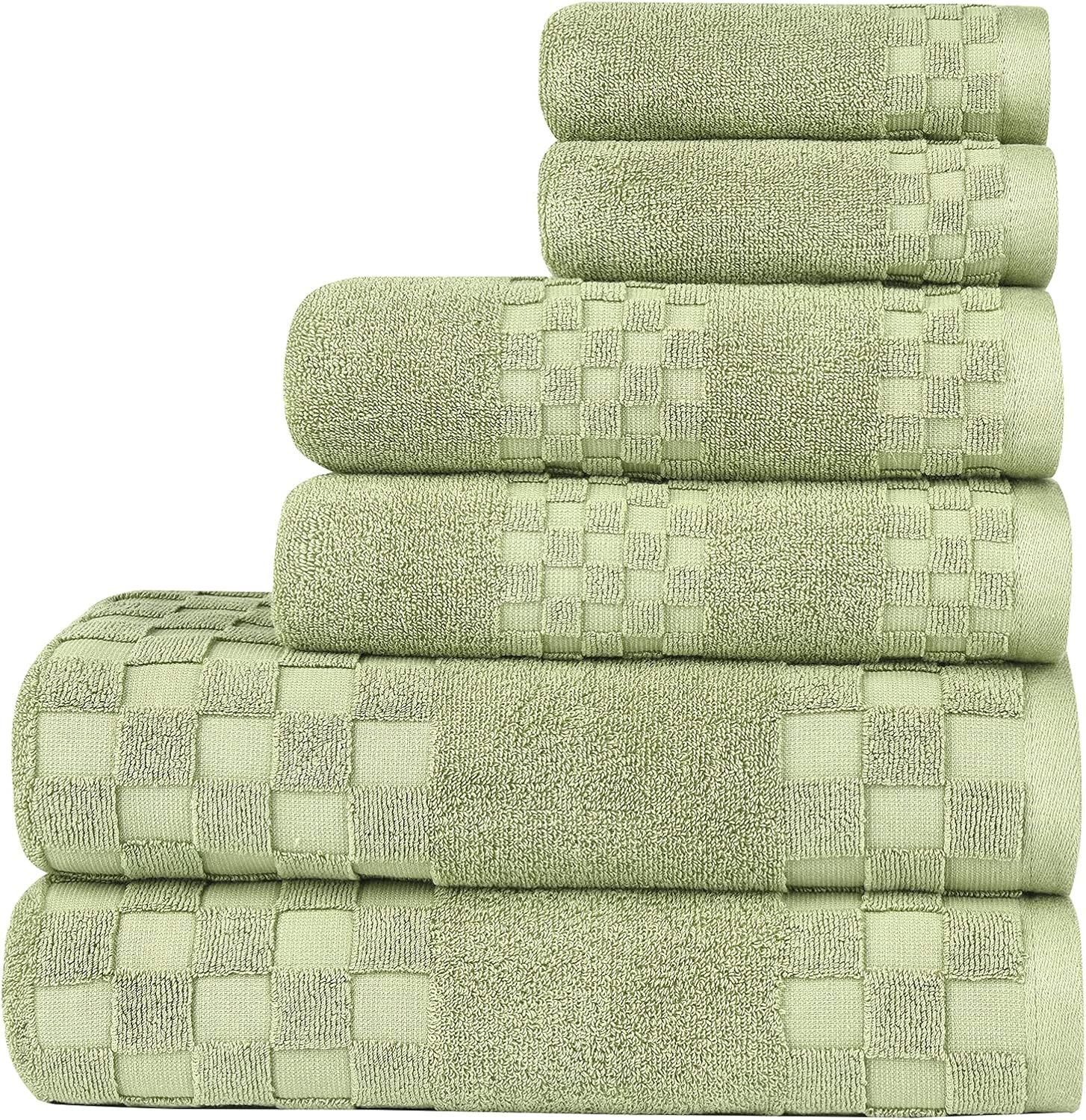 DIAOJIA Bath Towels Soft Cotton 6 Piece,100 Cotton Anti Odor Family