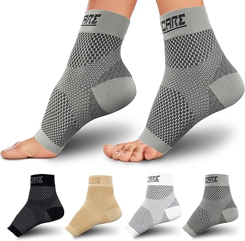 Calcetines para fascitis plantar para mujeres y hombres (2 pares)  La mejor manga de compresión de pie con soporte de arco para uso diario,