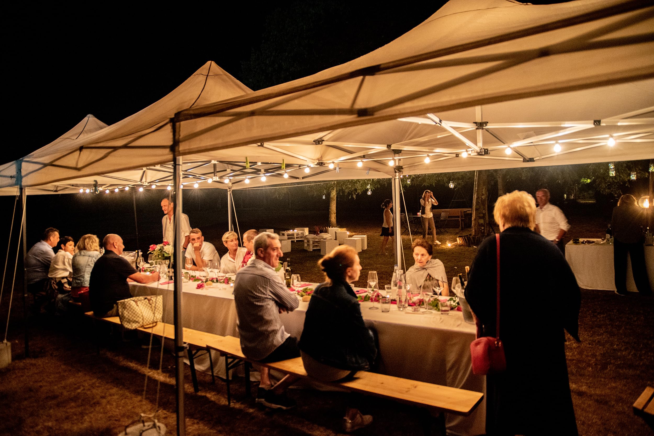 10x30Heavy Duty Pop up Canopy Tent with 4 Sidewalls, Ez Setup Commercial Outdoor Canopy with Roller Bag and 4 Sand Bags, Adjustable Waterproof Wedding Party Tent for Parties (Frame Thickened)