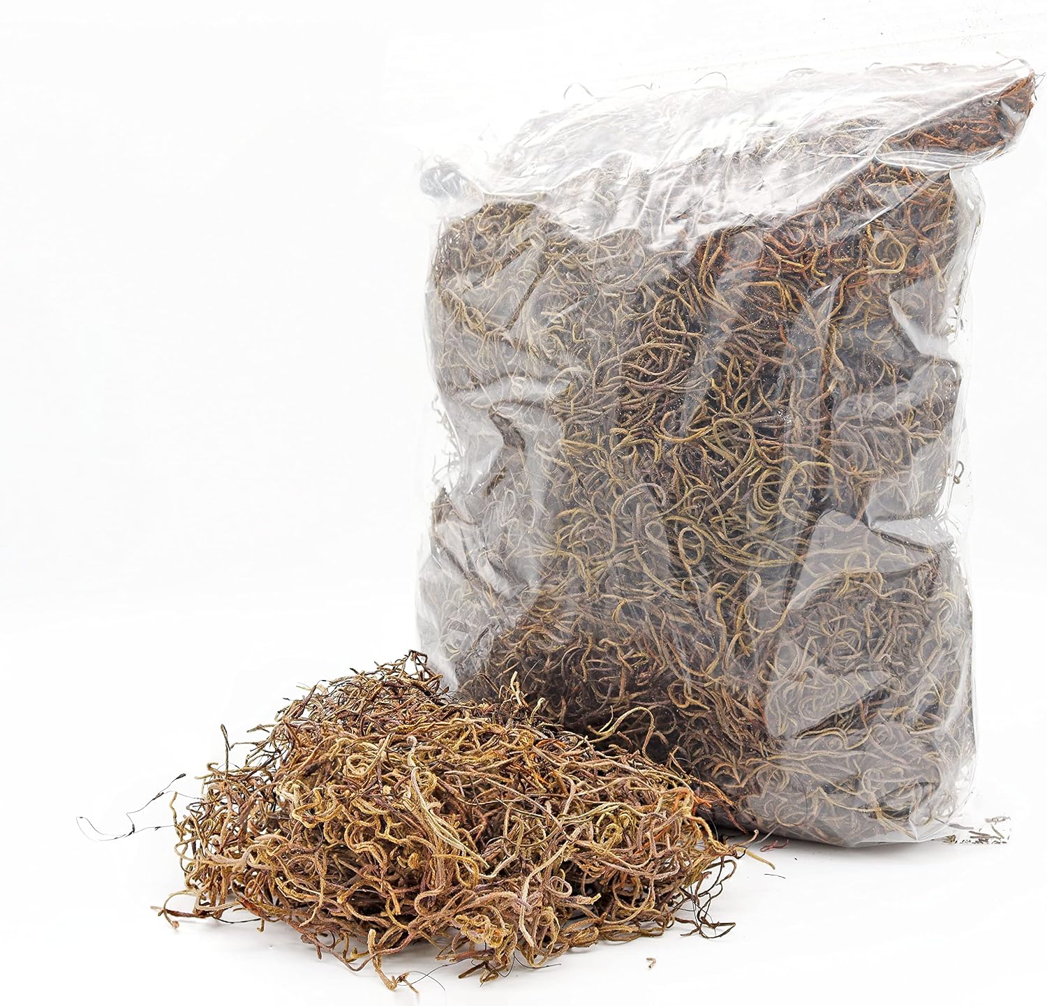 Brown Colored Dyed, Dried, Preserved Spanish Moss - Large 1 LB Bag - Indoor Outdoor for Potted Plants, Vase Fillers, Terrariums, Fairy Gardens, Arts and Crafts or Floral Decor Design