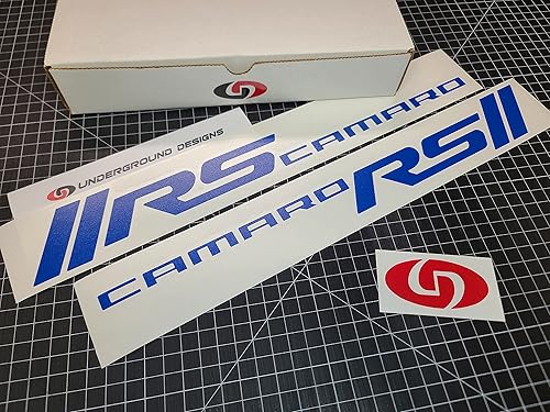 Miniatura 6 de RS Camaro - Calcomanías para guardabarros (2 unidades) Rallye Sport Hash Stripe Pegatinas Rocker Fender Badge 3.6L V6 (Metallic Silver)