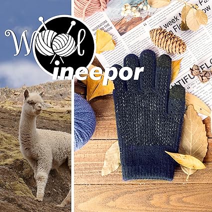 Alpaca wollen handschoenen gevoerd zwart grijs motief Anden - Alpaca Fashion