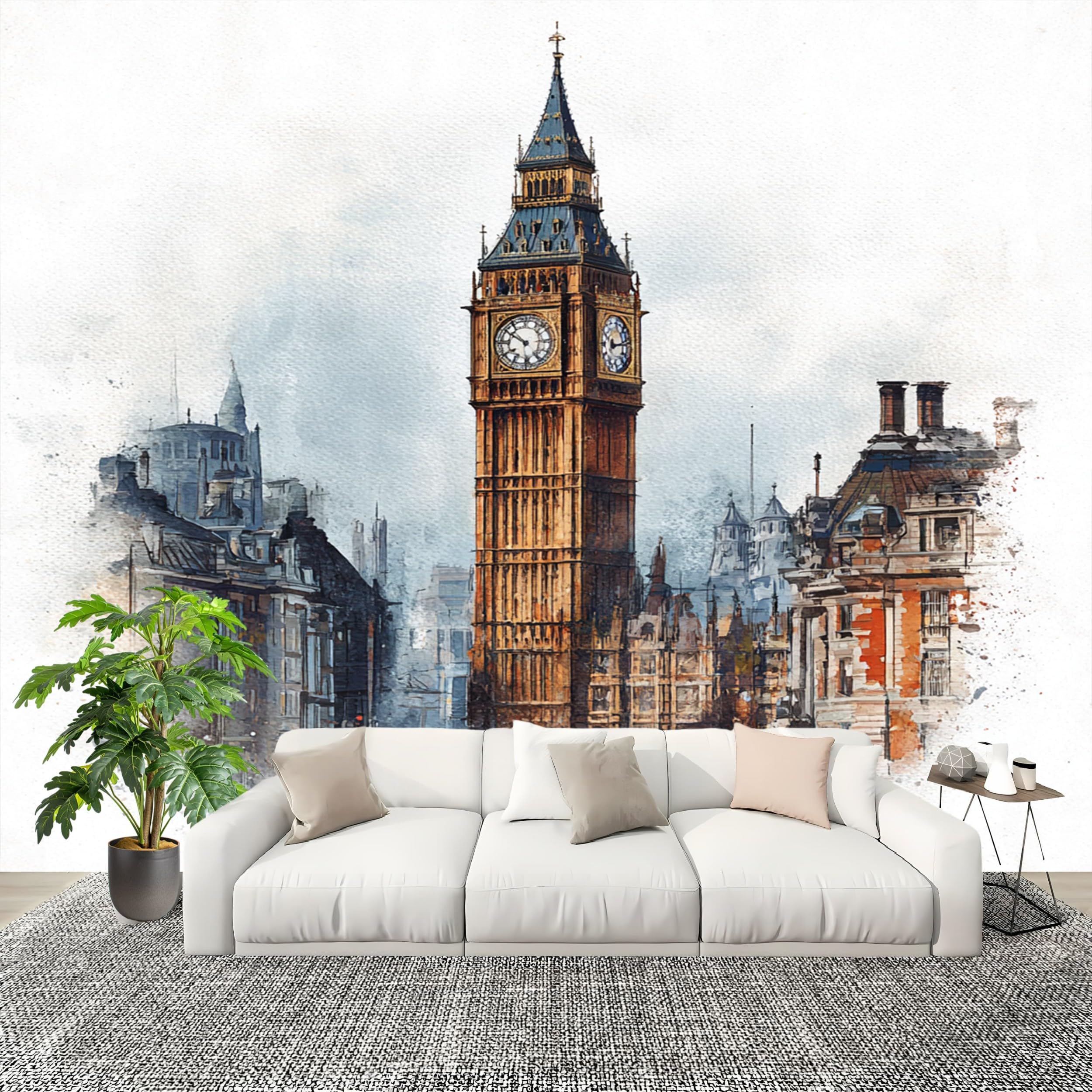 Poster intissé Big Ben papier peint panoramique architecture salon 250x175