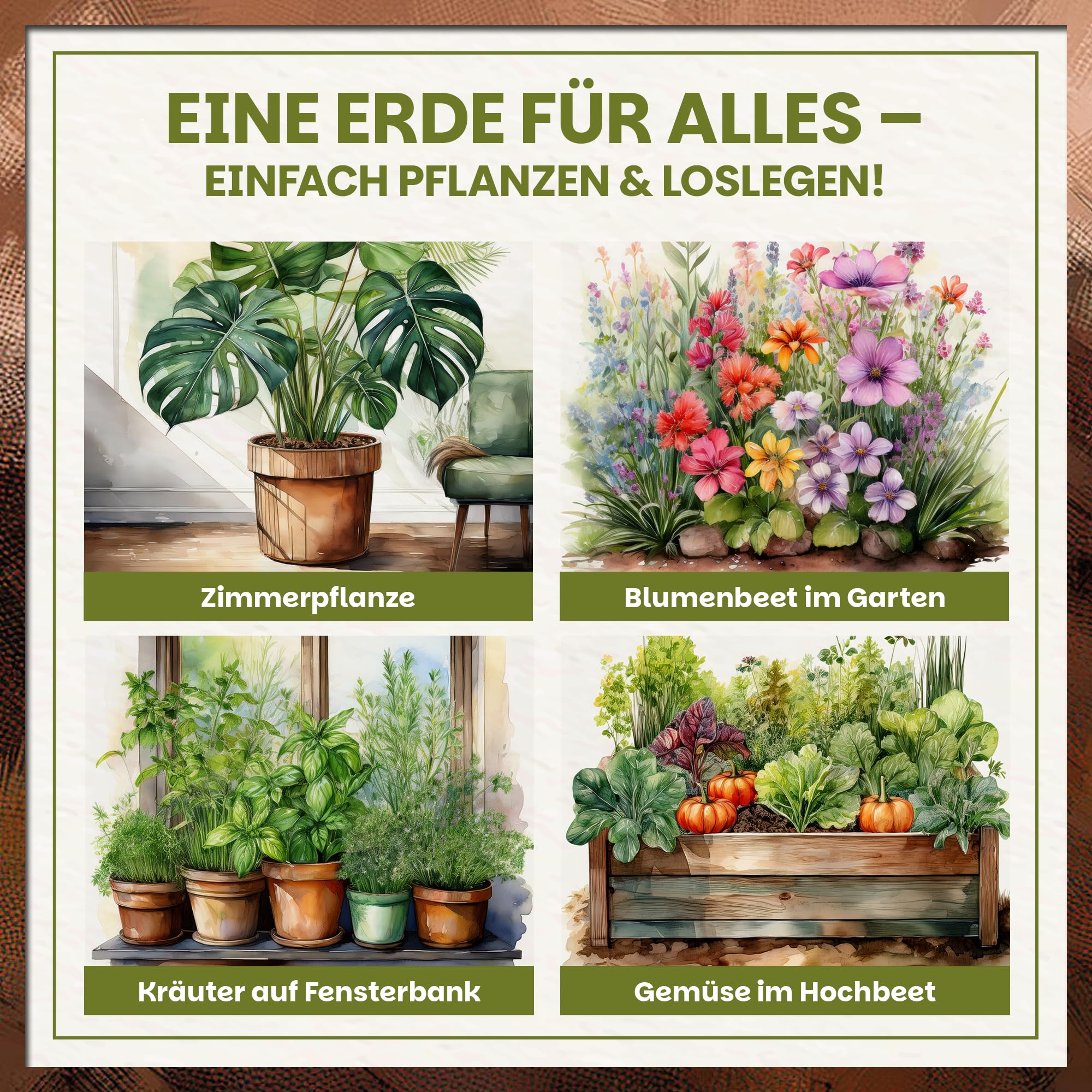 Green Home Universalerde 18L - fr Zimmerpflanzen, Balkon und Garten.  Strukturstabil mit Perlite und Kokosfaser. Ist als Blumenerde, Tomatenerde,  Krutererde und Erde Gemsepflanzen geeignet : Amazon.de: Garten