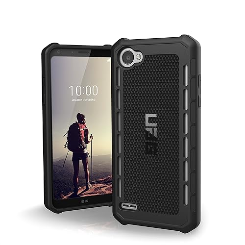 URBAN ARMOR GEAR UAG LG Q6/LG Q6+ [pantalla de 5.5 pulgadas] Outback pluma-ligera resistente [negro] funda militar probada contra caídas