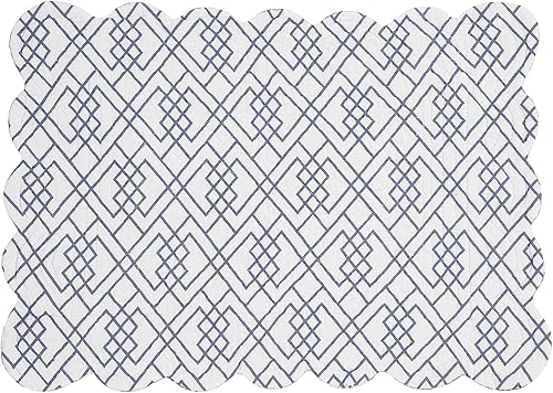 Miniatura 2 de C&F Home Juliet - Mantel individual rectangular acolchado reversible azul verde blanco patrón de cachemira brillante colorido reversible a azul y