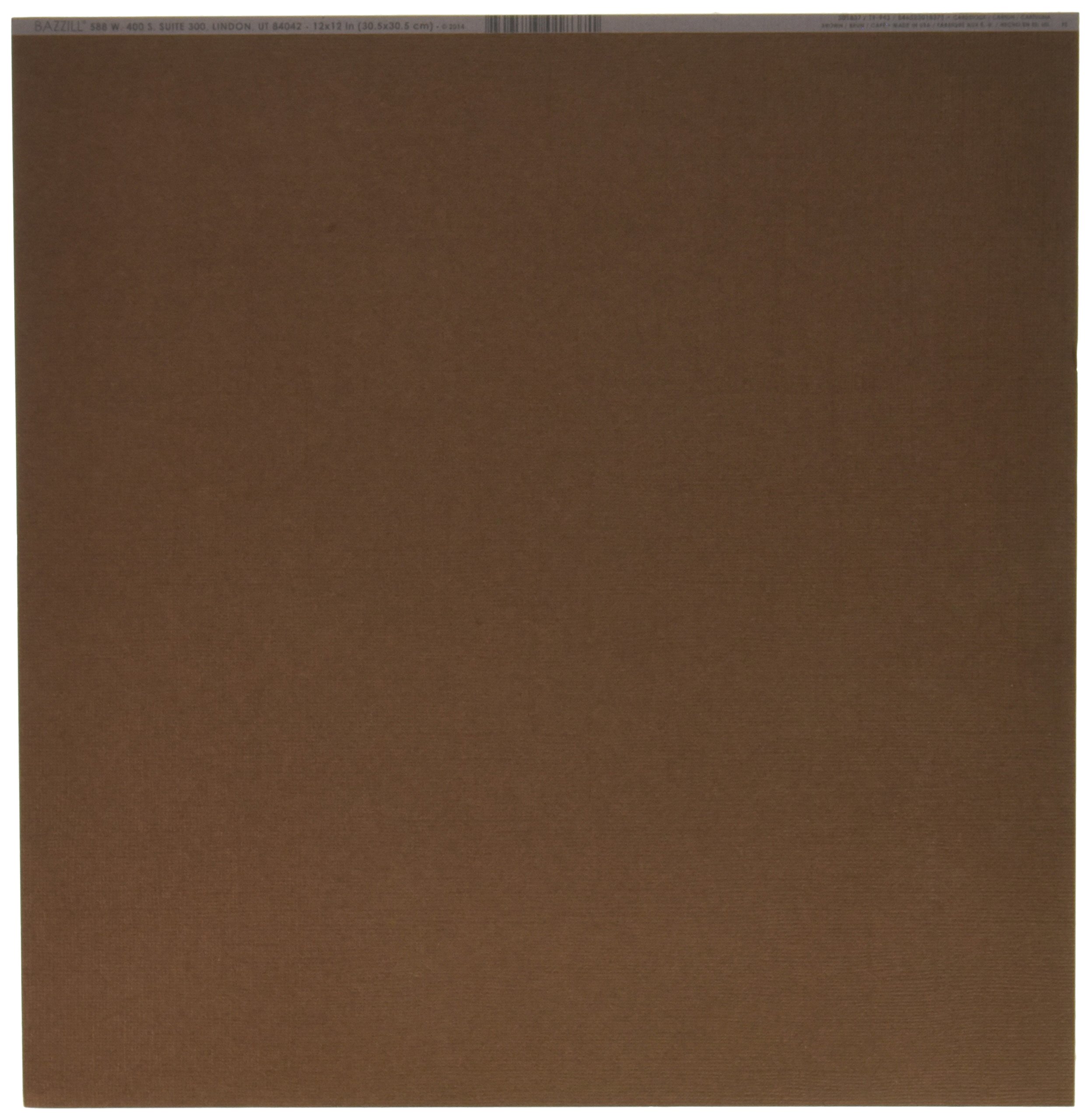 BazzillBasics Paper 12x12 Brown Packs of 10, White, Inches
