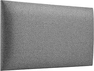 softwalls Wandpolster Savona Webstoff I 50x30 cm I Wandkissen I Wandpaneele in Grau 20 I Oeko-TEX I Handgefertigt EU