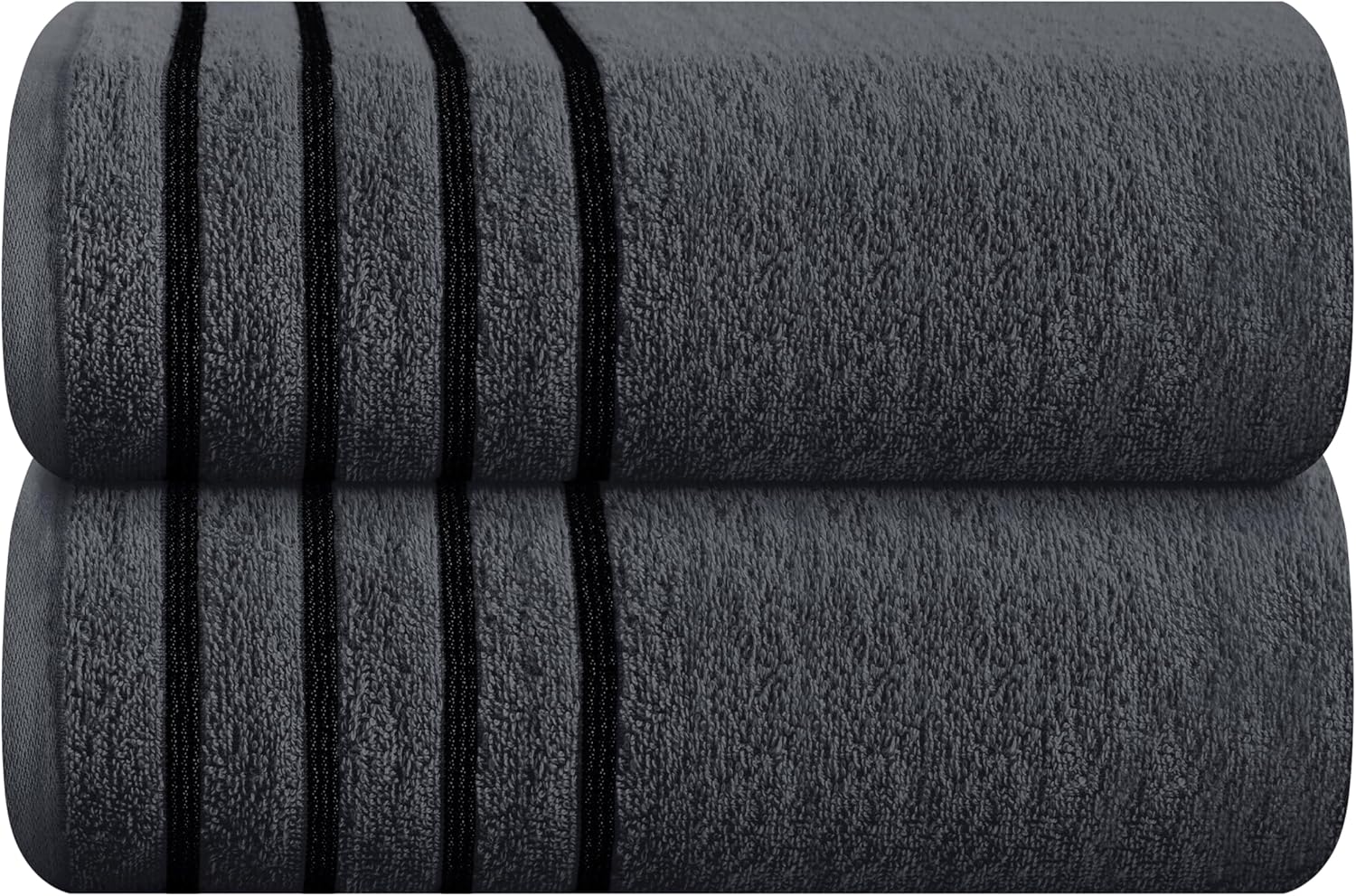 MyOwn Cotton 2 Pack Oversized Bath Sheet 35 x 70, Large Bath Sheet, Ultra Absorbent, Compact, Eco-Friendly and 100% Recyclable, Quick Drying and Lightweight Towel – Charcoal Grey