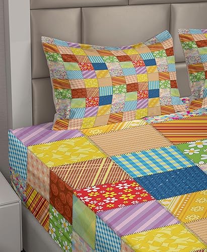 Vista 206 de Lunarable Sábana encimera de mapa del mundo, collage antiguo de mapas del Atlas antiguos, estampado vintage del grupo de civilización, suave y Beige