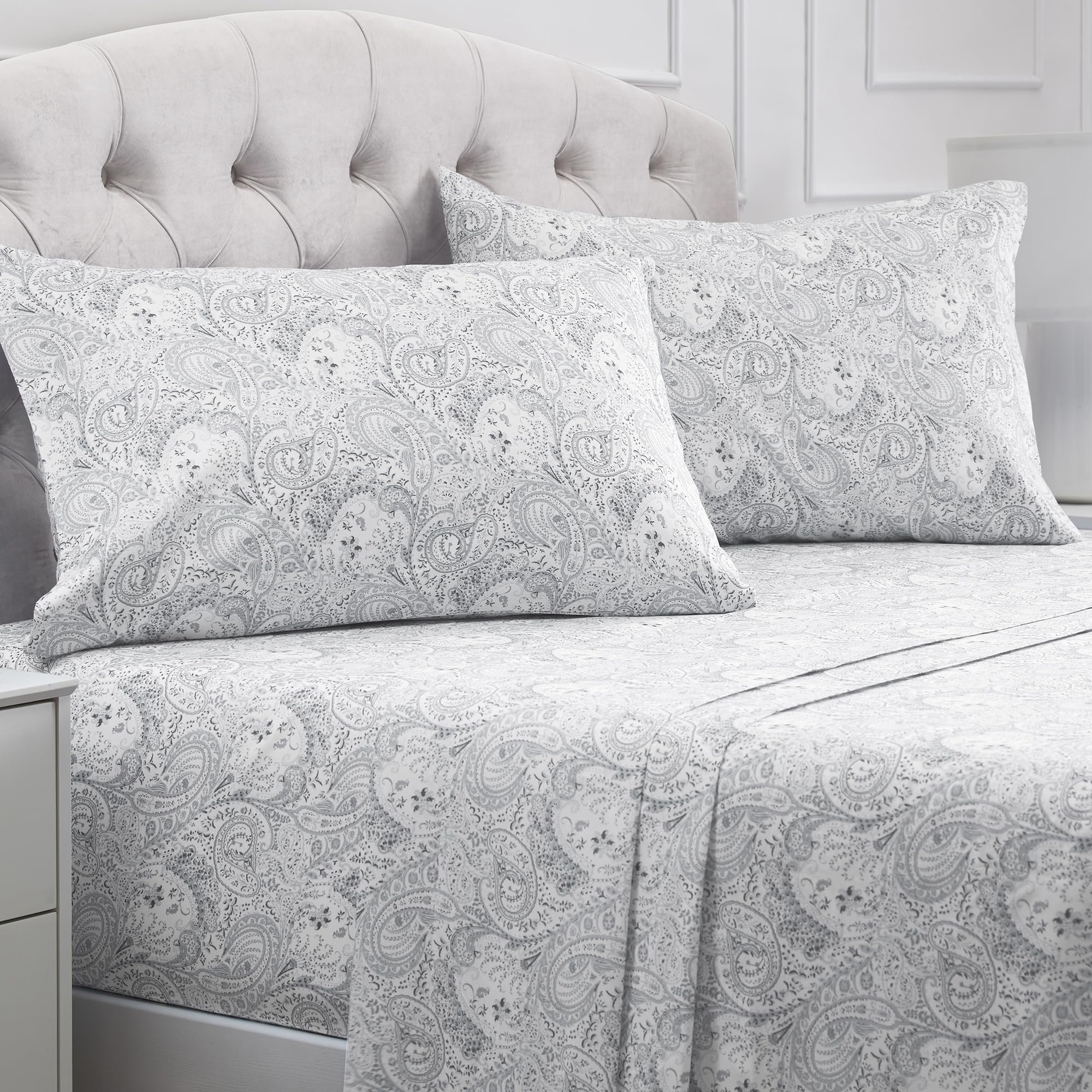 Photo 1 of Mellanni Iconic Cal King Sheet Set - Paisley Gray